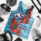 Cronulla-Sutherland Sharks ANZAC Personalised Men Tank Top Lest We Forget Poppy Camo