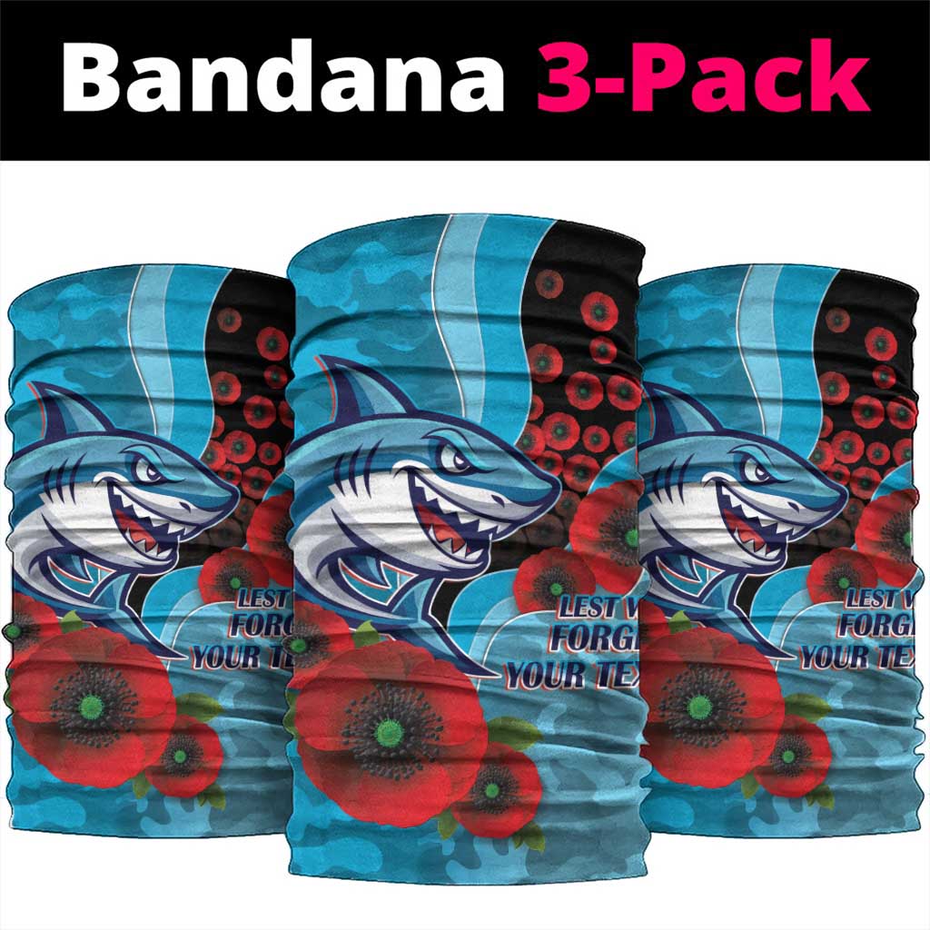 Cronulla-Sutherland Sharks ANZAC Personalised Neck Gaiter Lest We Forget Poppy Camo