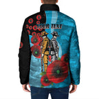 Cronulla-Sutherland Sharks ANZAC Personalised Padded Jacket Lest We Forget Poppy Camo