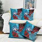 Cronulla-Sutherland Sharks ANZAC Personalised Pillow Cover Lest We Forget Poppy Camo