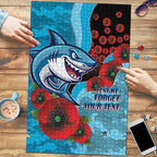 Cronulla-Sutherland Sharks ANZAC Personalised Puzzle Lest We Forget Poppy Camo