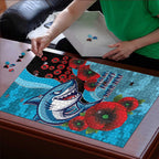Cronulla-Sutherland Sharks ANZAC Personalised Puzzle Lest We Forget Poppy Camo
