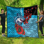 Cronulla-Sutherland Sharks ANZAC Personalised Quilt Lest We Forget Poppy Camo