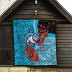 Cronulla-Sutherland Sharks ANZAC Personalised Quilt Lest We Forget Poppy Camo