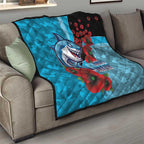 Cronulla-Sutherland Sharks ANZAC Personalised Quilt Lest We Forget Poppy Camo