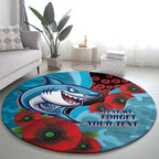 Cronulla-Sutherland Sharks ANZAC Personalised Round Carpet Lest We Forget Poppy Camo