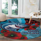 Cronulla-Sutherland Sharks ANZAC Personalised Round Carpet Lest We Forget Poppy Camo
