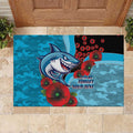 Cronulla-Sutherland Sharks ANZAC Personalised Rubber Doormat Lest We Forget Poppy Camo