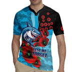 Cronulla-Sutherland Sharks ANZAC Personalised Rugby Jersey Lest We Forget Poppy Camo