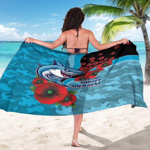 Cronulla-Sutherland Sharks ANZAC Personalised Sarong Lest We Forget Poppy Camo