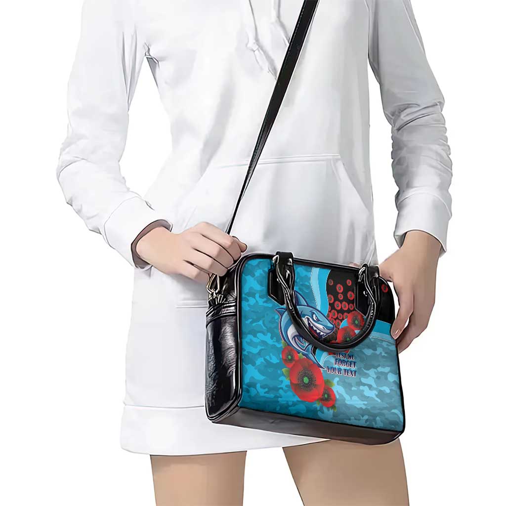 Cronulla-Sutherland Sharks ANZAC Personalised Shoulder Handbag Lest We Forget Poppy Camo