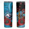 Cronulla-Sutherland Sharks ANZAC Personalised Skinny Tumbler Lest We Forget Poppy Camo