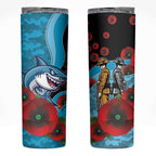 Cronulla-Sutherland Sharks ANZAC Personalised Skinny Tumbler Lest We Forget Poppy Camo
