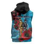 Cronulla-Sutherland Sharks ANZAC Personalised Sleeveless Hoodie Lest We Forget Poppy Camo