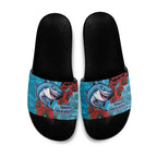 Cronulla-Sutherland Sharks ANZAC Personalised Slide Sandals Lest We Forget Poppy Camo