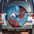 Cronulla-Sutherland Sharks ANZAC Personalised Spare Tire Cover Lest We Forget Poppy Camo