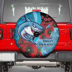 Cronulla-Sutherland Sharks ANZAC Personalised Spare Tire Cover Lest We Forget Poppy Camo