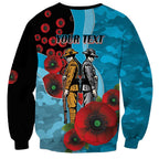Cronulla-Sutherland Sharks ANZAC Personalised Sweatshirt Lest We Forget Poppy Camo