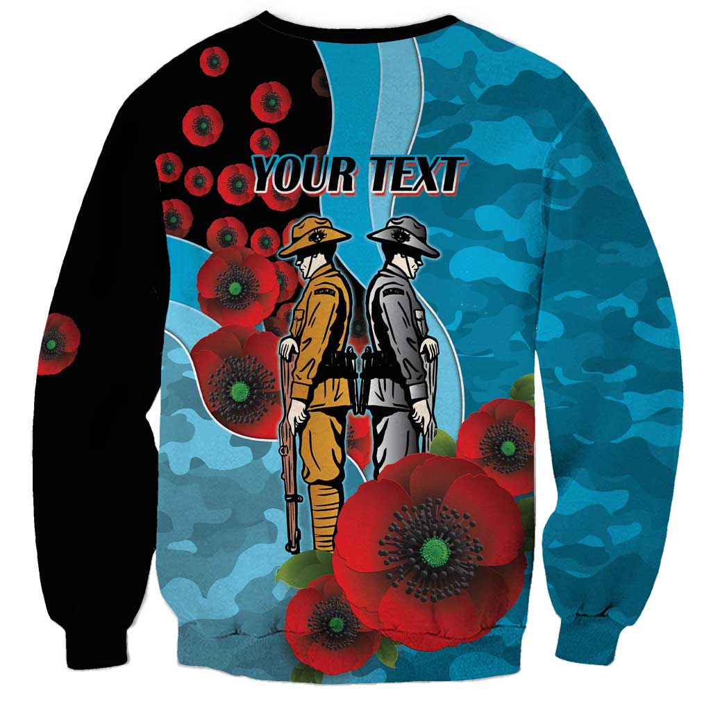 Cronulla-Sutherland Sharks ANZAC Personalised Sweatshirt Lest We Forget Poppy Camo
