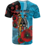 Cronulla-Sutherland Sharks ANZAC Personalised T Shirt Lest We Forget Poppy Camo