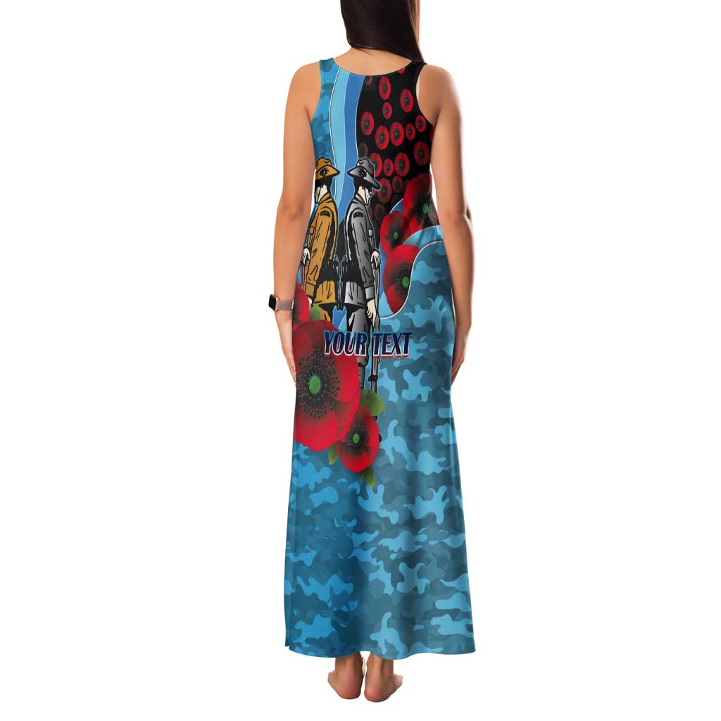 Cronulla-Sutherland Sharks ANZAC Personalised Tank Maxi Dress Lest We Forget Poppy Camo