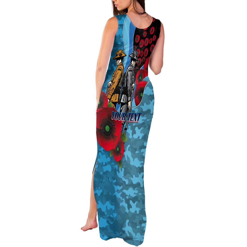 Cronulla-Sutherland Sharks ANZAC Personalised Tank Maxi Dress Lest We Forget Poppy Camo