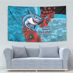 Cronulla-Sutherland Sharks ANZAC Personalised Tapestry Lest We Forget Poppy Camo