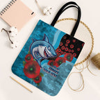 Cronulla-Sutherland Sharks ANZAC Personalised Tote Bag Lest We Forget Poppy Camo