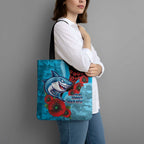 Cronulla-Sutherland Sharks ANZAC Personalised Tote Bag Lest We Forget Poppy Camo
