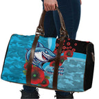 Cronulla-Sutherland Sharks ANZAC Personalised Travel Bag Lest We Forget Poppy Camo