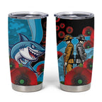 Cronulla-Sutherland Sharks ANZAC Personalised Tumbler Cup Lest We Forget Poppy Camo