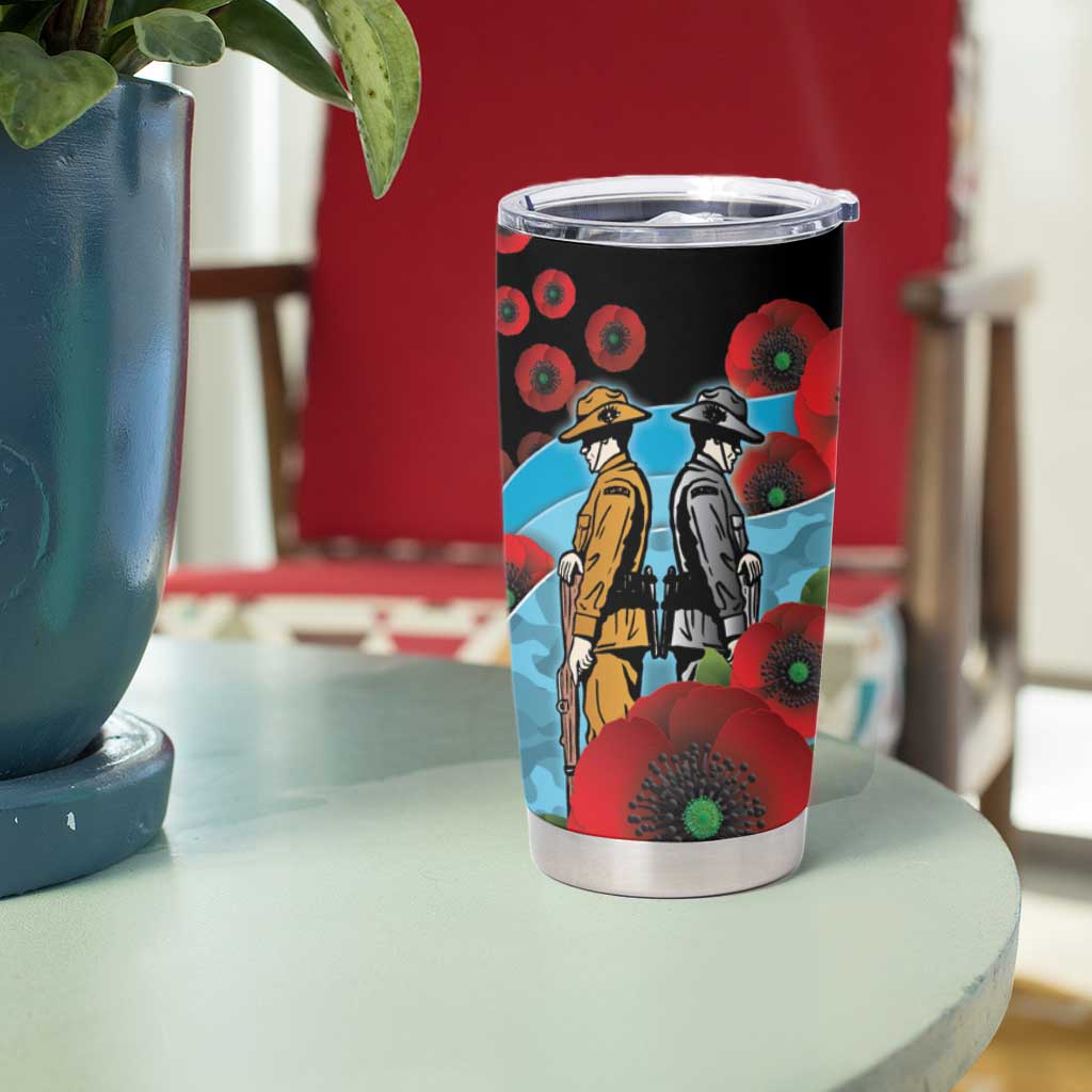 Cronulla-Sutherland Sharks ANZAC Personalised Tumbler Cup Lest We Forget Poppy Camo