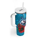 Cronulla-Sutherland Sharks ANZAC Personalised Tumbler With Handle Lest We Forget Poppy Camo