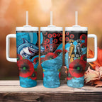 Cronulla-Sutherland Sharks ANZAC Personalised Tumbler With Handle Lest We Forget Poppy Camo