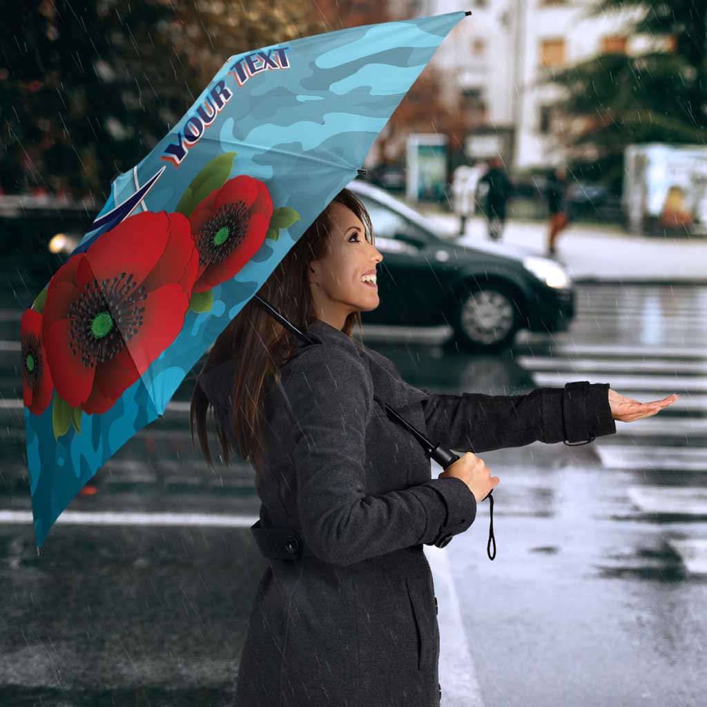 Cronulla-Sutherland Sharks ANZAC Personalised Umbrella Lest We Forget Poppy Camo