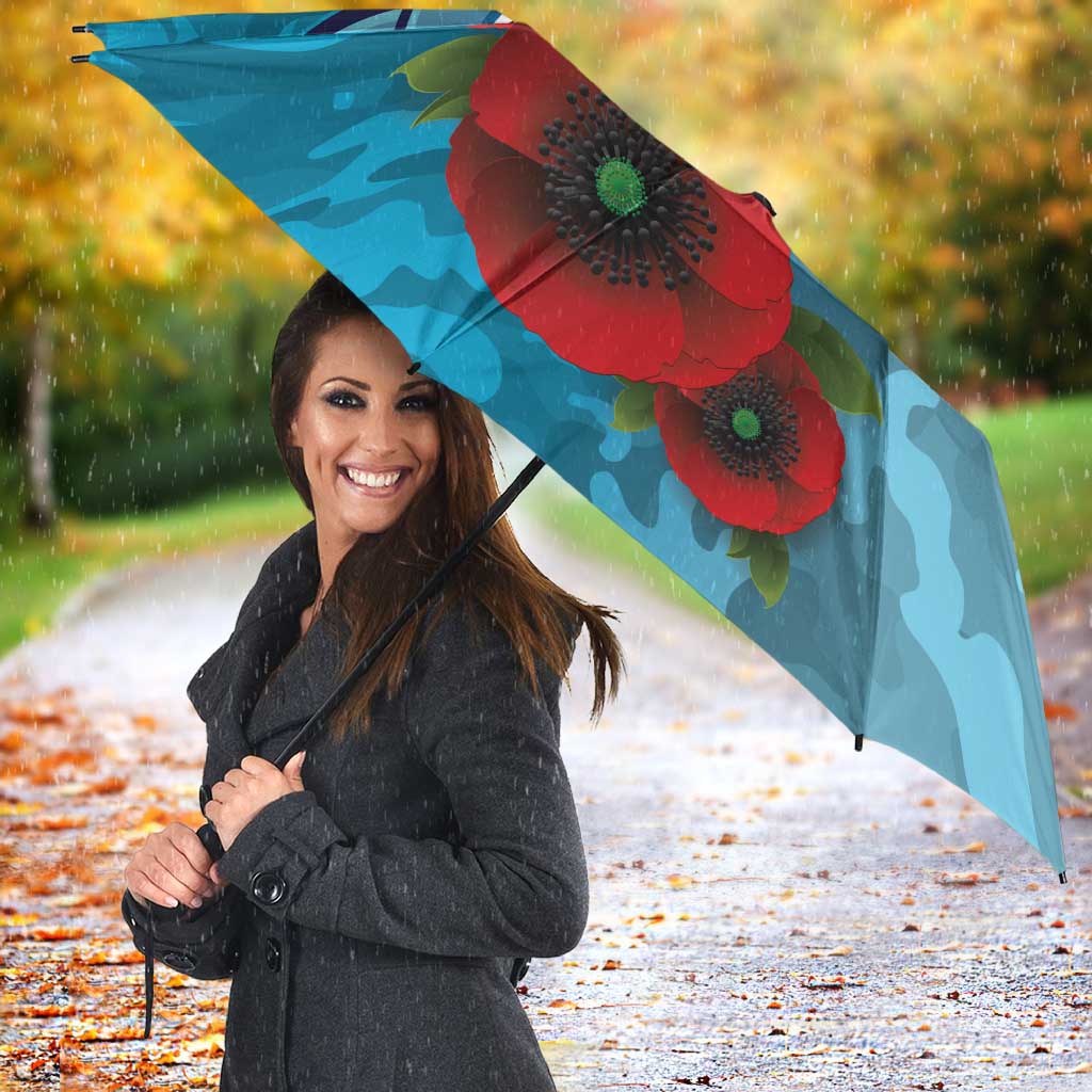 Cronulla-Sutherland Sharks ANZAC Personalised Umbrella Lest We Forget Poppy Camo