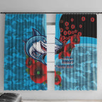 Cronulla-Sutherland Sharks ANZAC Personalised Window Curtain Lest We Forget Poppy Camo