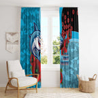 Cronulla-Sutherland Sharks ANZAC Personalised Window Curtain Lest We Forget Poppy Camo