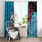 Cronulla-Sutherland Sharks ANZAC Personalised Window Curtain Lest We Forget Poppy Camo
