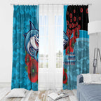 Cronulla-Sutherland Sharks ANZAC Personalised Window Curtain Lest We Forget Poppy Camo