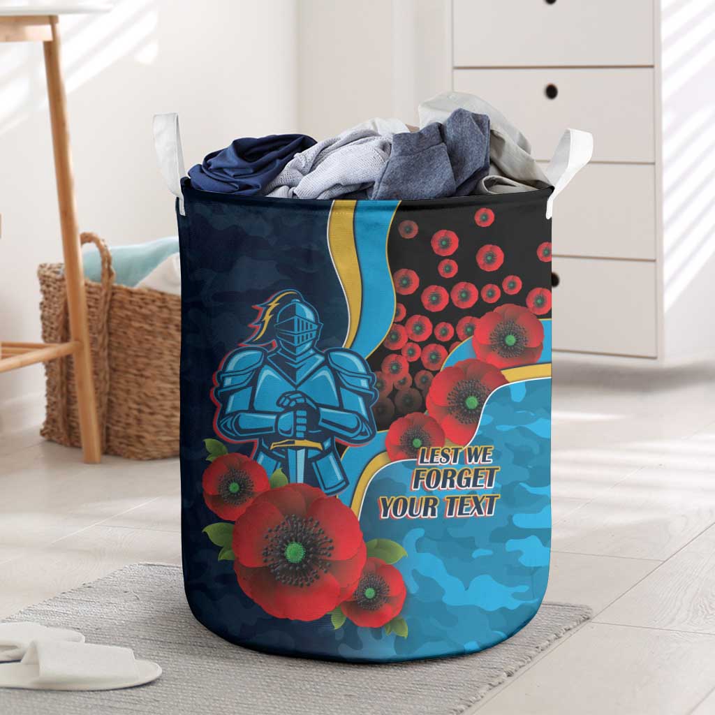 Gold Coast Titans ANZAC Personalised Laundry Basket Lest We Forget Poppy Camo