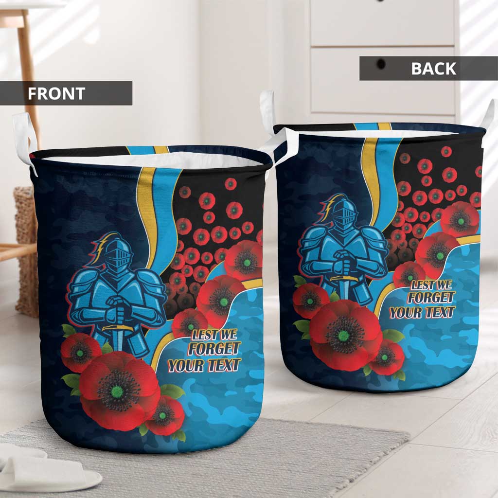 Gold Coast Titans ANZAC Personalised Laundry Basket Lest We Forget Poppy Camo