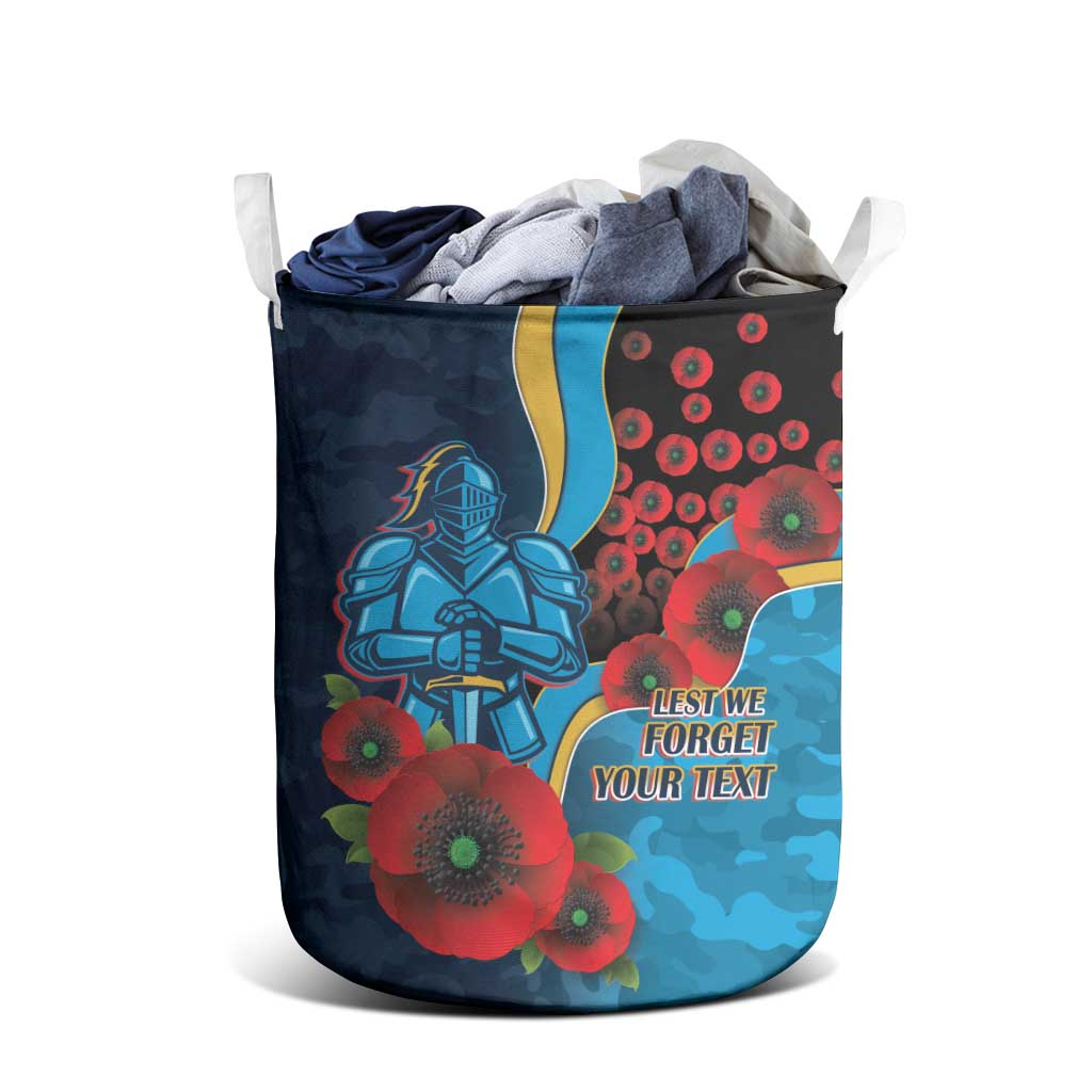 Gold Coast Titans ANZAC Personalised Laundry Basket Lest We Forget Poppy Camo