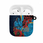 Gold Coast Titans ANZAC Personalised AirPods Case Lest We Forget Poppy Camo