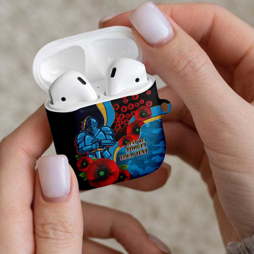 Gold Coast Titans ANZAC Personalised AirPods Case Lest We Forget Poppy Camo