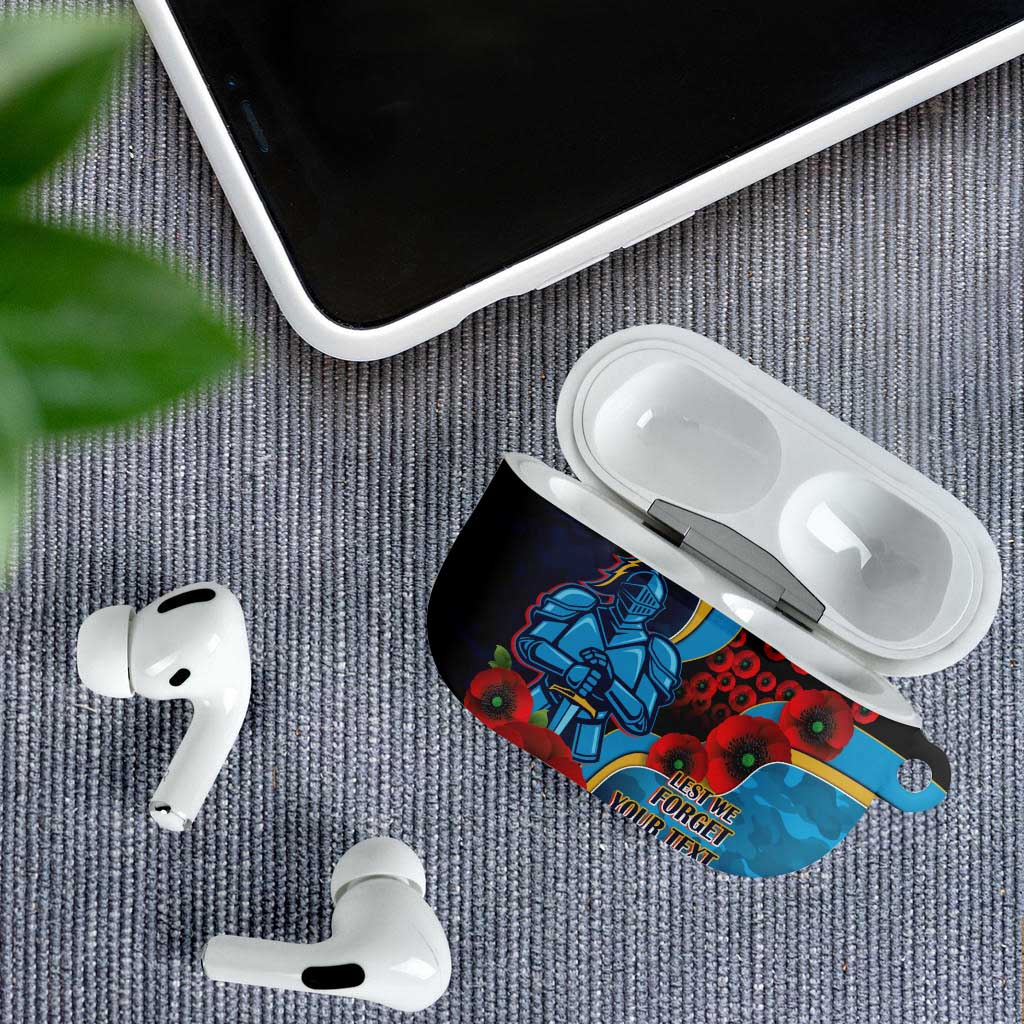 Gold Coast Titans ANZAC Personalised AirPods Case Lest We Forget Poppy Camo
