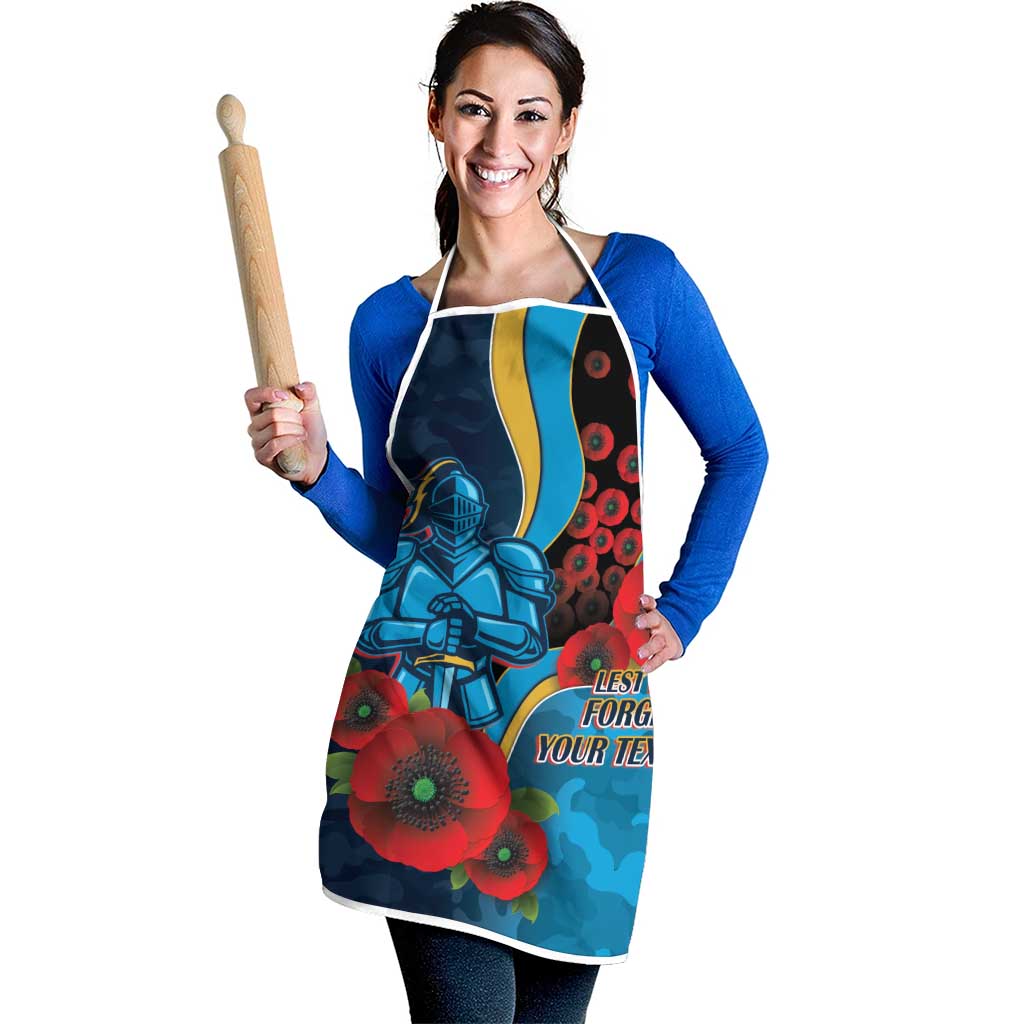 Gold Coast Titans ANZAC Personalised Apron Lest We Forget Poppy Camo