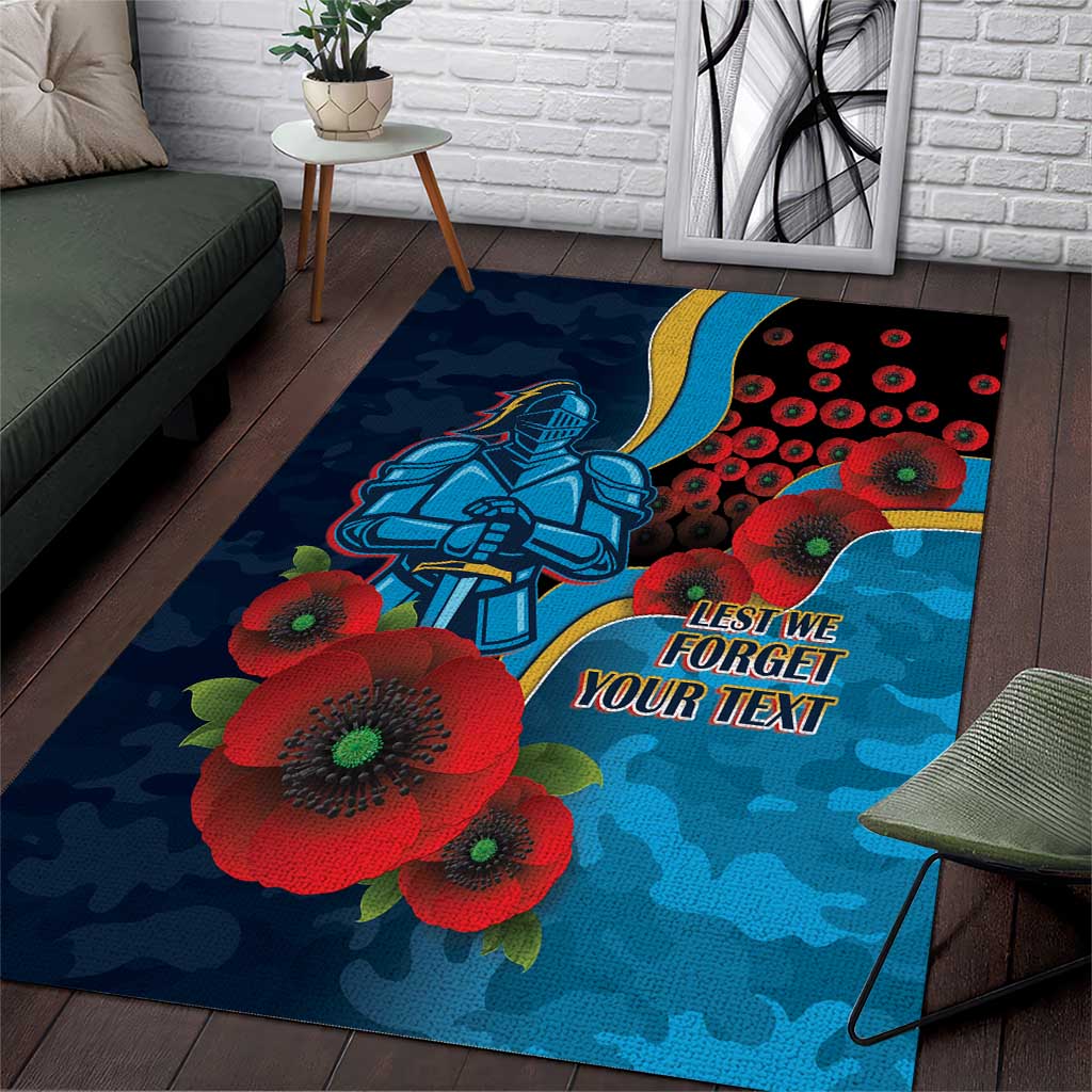 Gold Coast Titans ANZAC Personalised Area Rug Lest We Forget Poppy Camo