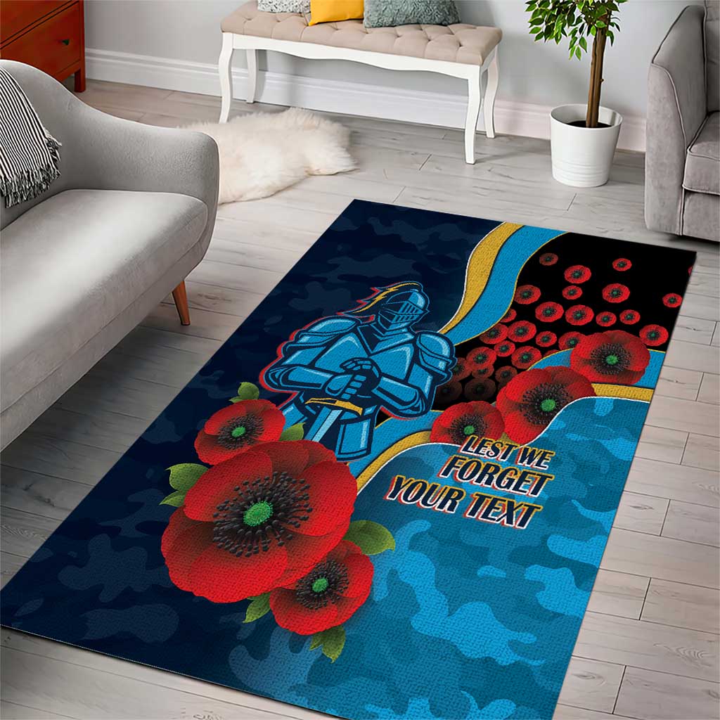 Gold Coast Titans ANZAC Personalised Area Rug Lest We Forget Poppy Camo