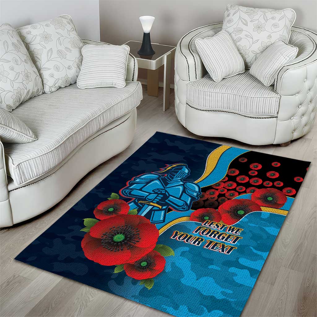Gold Coast Titans ANZAC Personalised Area Rug Lest We Forget Poppy Camo